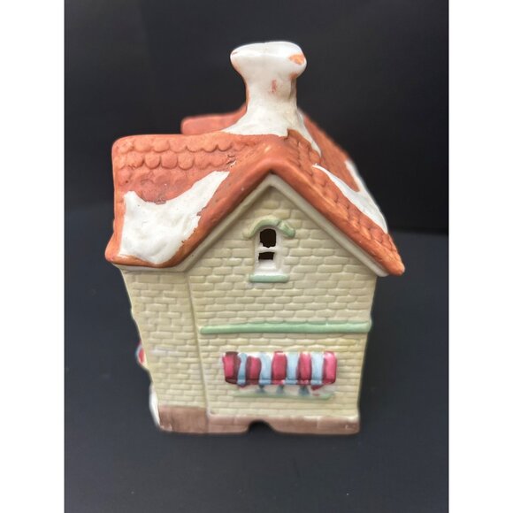 Bakery Ceramic Tealight Holder Miniature House Cottage Style Christmas Vintage - Picture 7 of 11